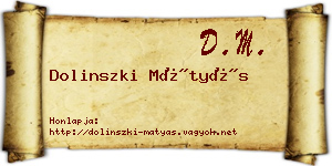 Dolinszki Mátyás névjegykártya