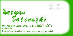 matyas dolinszki business card